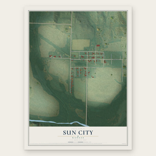 Sun City, Kansas map print, the full design