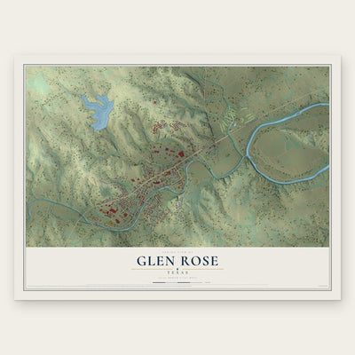 Glen Rose, Texas map print, the full design
