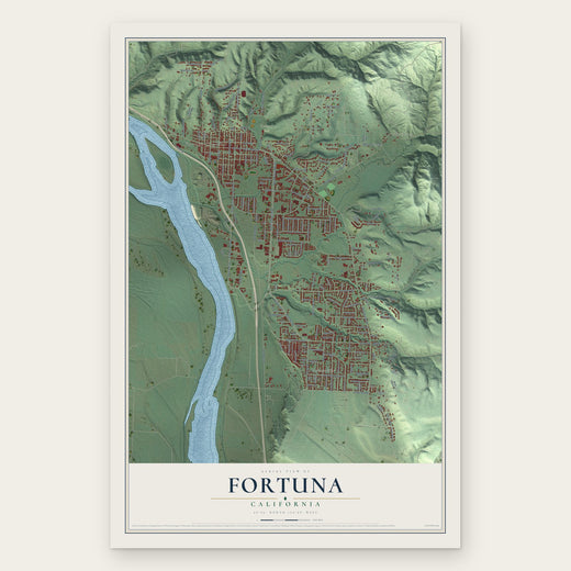 Fortuna, California map print, the full design