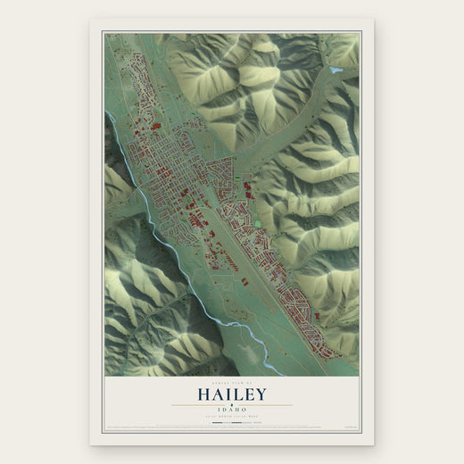 Hailey, Idaho map print, the full design