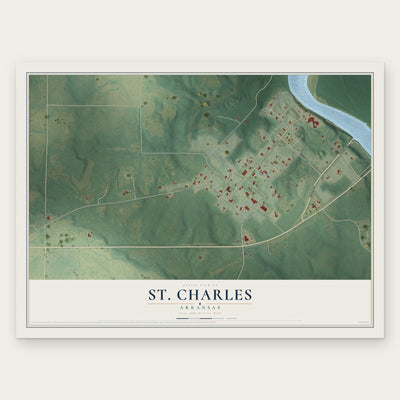 St. Charles, Arkansas map print, the full design