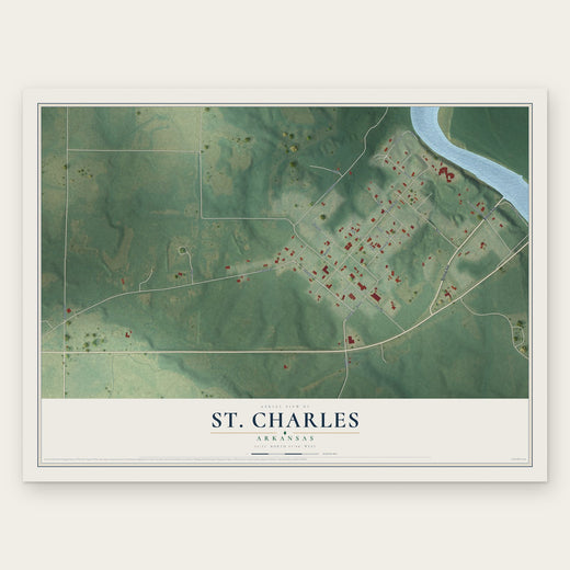 St. Charles, Arkansas map print, the full design