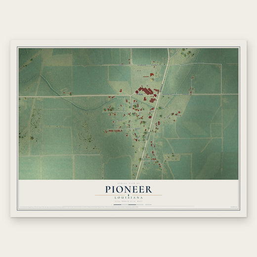 Pioneer, Louisiana map print, the full design