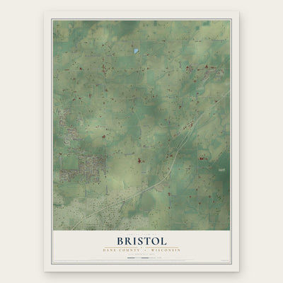 Bristol, Dane County, Wisconsin map print, the full design