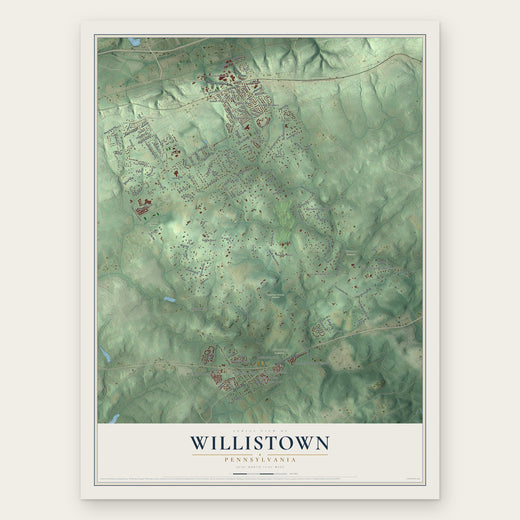 Willistown, Pennsylvania map print, the full design