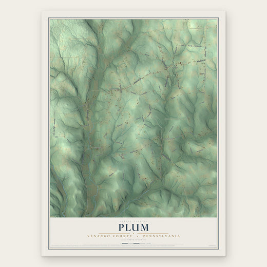 Plum, Venango County, Pennsylvania map print, the full design