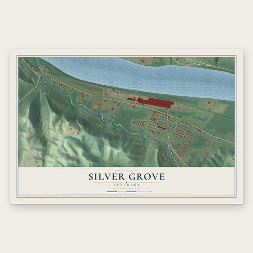 Silver Grove, Kentucky map print, the full design