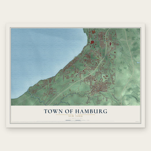 Town of Hamburg, New York map print, the full design