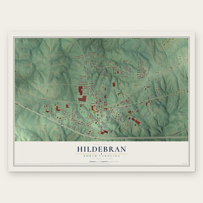 Hildebran, North Carolina map print, the full design