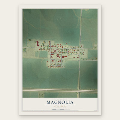Magnolia, Minnesota map print, the full design