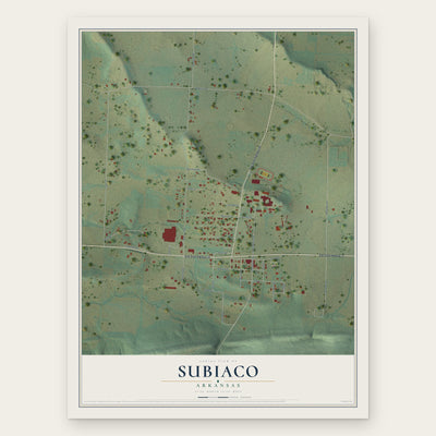 Subiaco, Arkansas map print, the full design