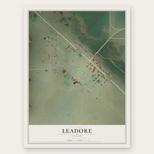 Leadore, Idaho map print, the full design