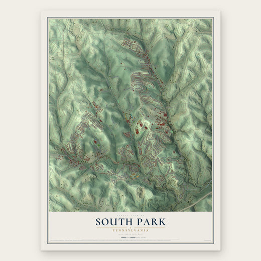 South Park, Pennsylvania map print, the full design