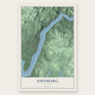 Edinburg, New York map print, the full design