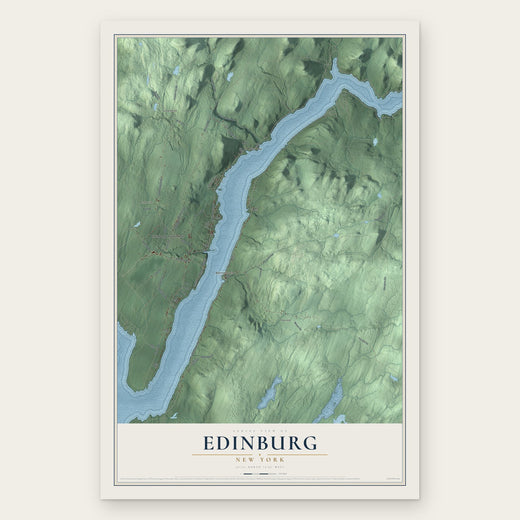 Edinburg, New York map print, the full design