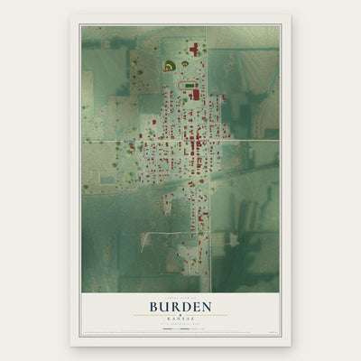 Burden, Kansas map print, the full design