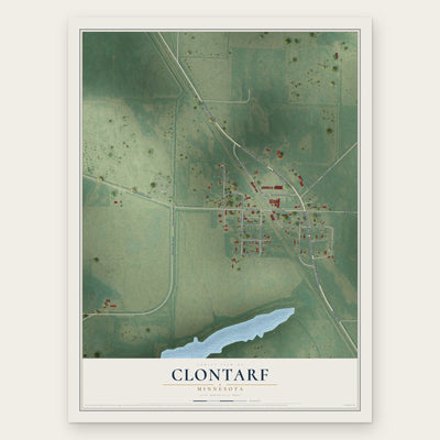 Clontarf, Minnesota map print, the full design