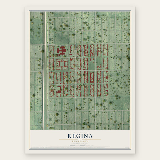 Regina, Minnesota map print, the full design