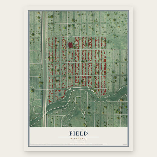 Field, Minnesota map print, the full design