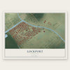 Lockport, Louisiana map print, the full design