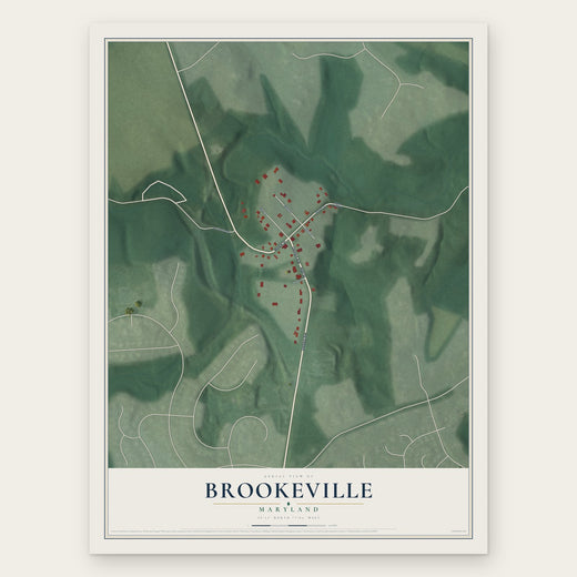 Brookeville, Maryland map print, the full design