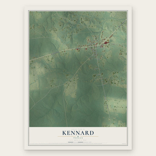 Kennard, Texas map print, the full design