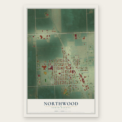 Northwood, North Dakota map print, the full design