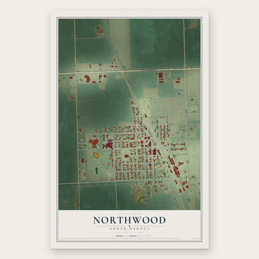 Northwood, North Dakota map print, the full design