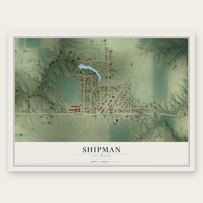 Shipman, Illinois map print, the full design