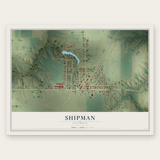 Shipman, Illinois map print, the full design