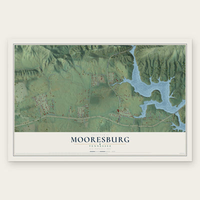 Mooresburg, Tennessee map print, the full design
