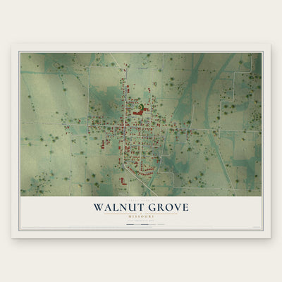 Walnut Grove, Missouri map print, the full design