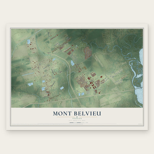 Mont Belvieu, Texas map print, the full design