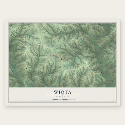 Wiota, Wisconsin map print, the full design