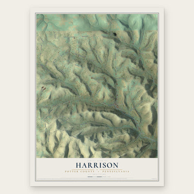 Harrison, Potter County, Pennsylvania map print, the full design