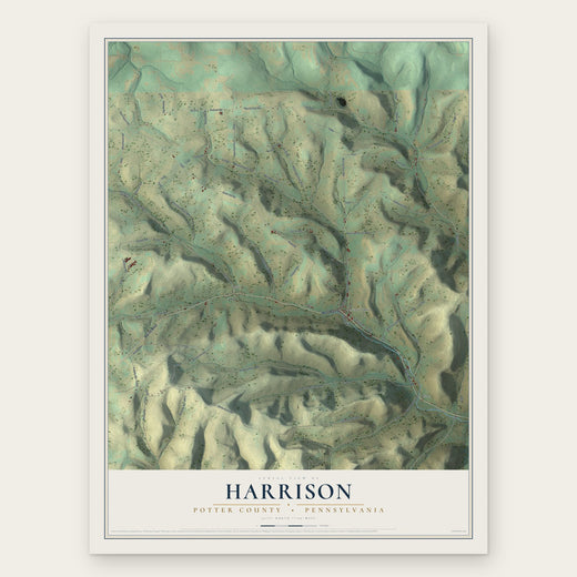Harrison, Potter County, Pennsylvania map print, the full design