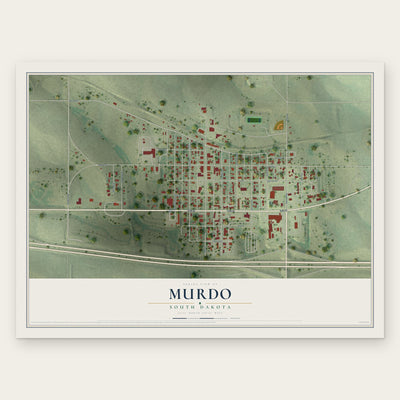 Murdo, South Dakota map print, the full design