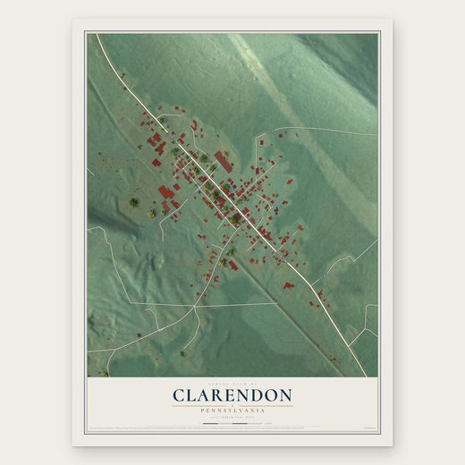 Clarendon, Pennsylvania map print, the full design