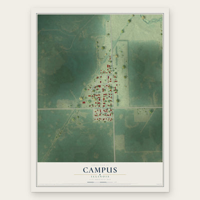 Campus, Illinois map print, the full design