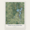 Town of Waterford, Wisconsin map print, the full design