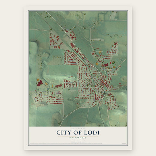 Lodi, Wisconsin map print, the full design