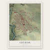 Cut Bank, Montana map print, the full design