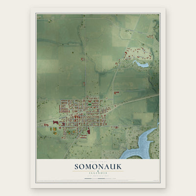 Somonauk, Illinois map print, the full design