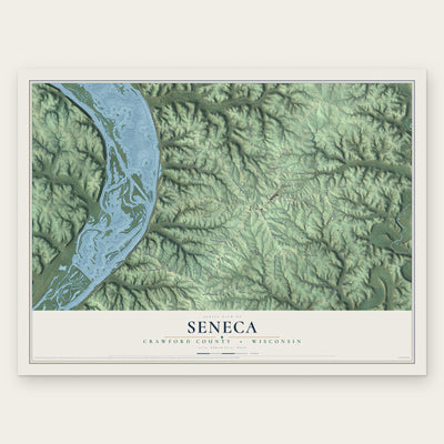 Seneca, Crawford County, Wisconsin map print, the full design