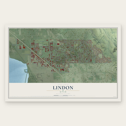 Lindon, Utah map print, the full design
