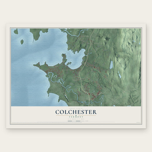 Colchester, Vermont map print, the full design