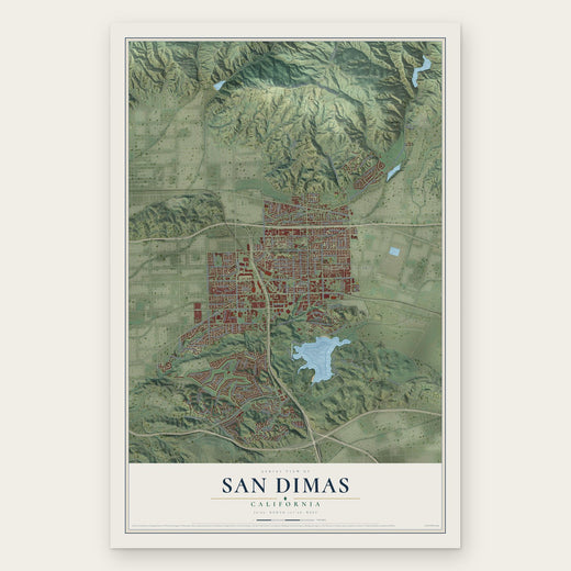 San Dimas, California map print, the full design