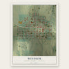 Windsor, Mercer County, Illinois map print, the full design