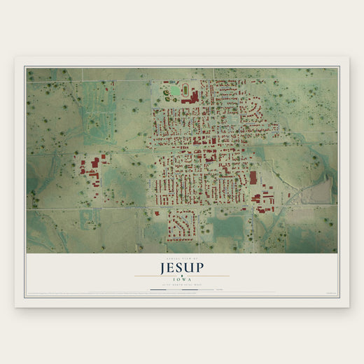 Jesup, Iowa map print, the full design