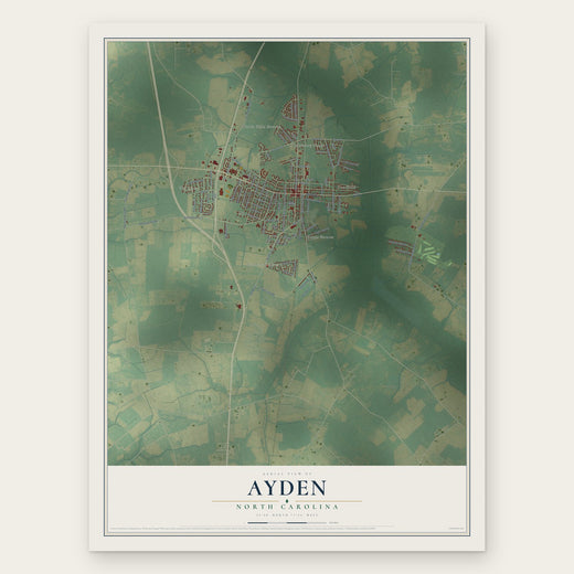 Ayden, North Carolina map print, the full design